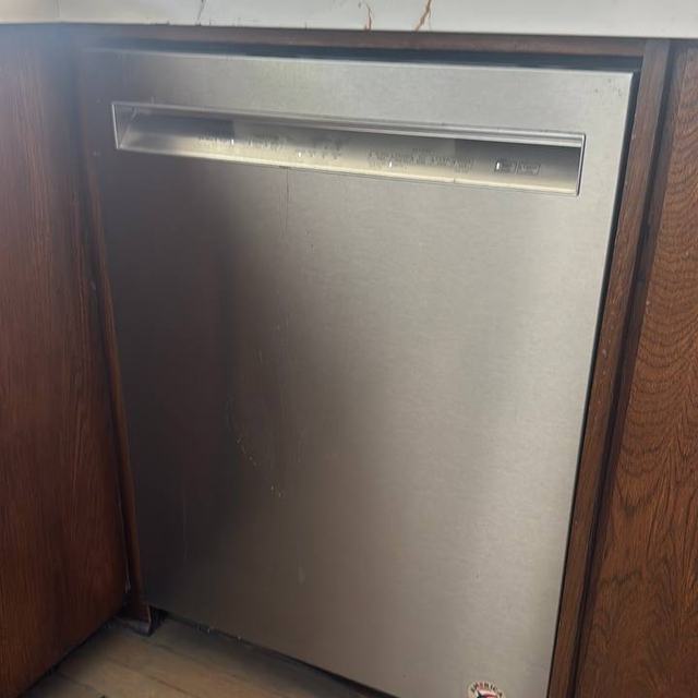 Built-in dishwasher in a hillside kitchen