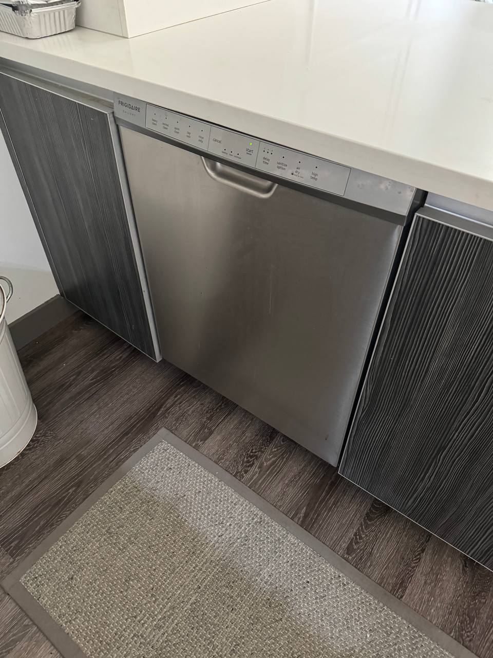 Frigidaire Gallery dishwasher installed under a counter