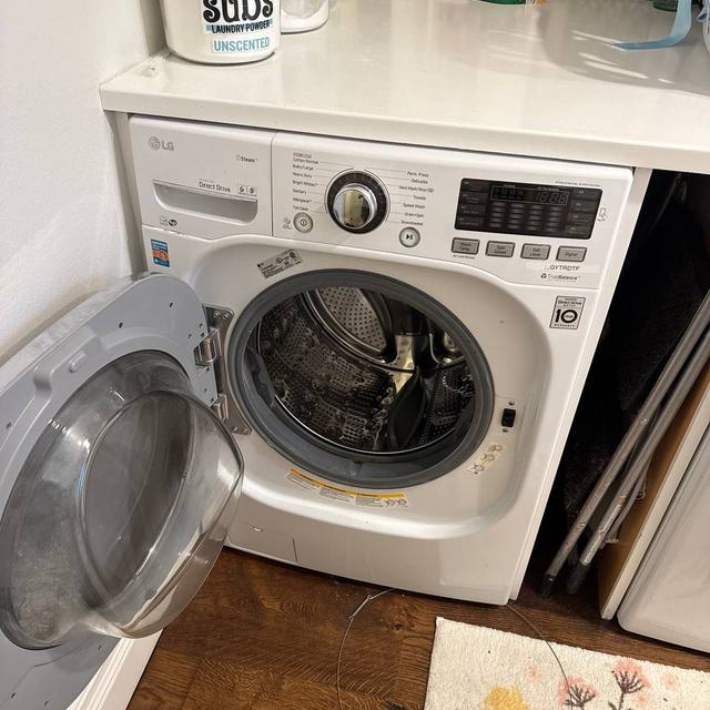 LG front-loader with the door boot clamp off